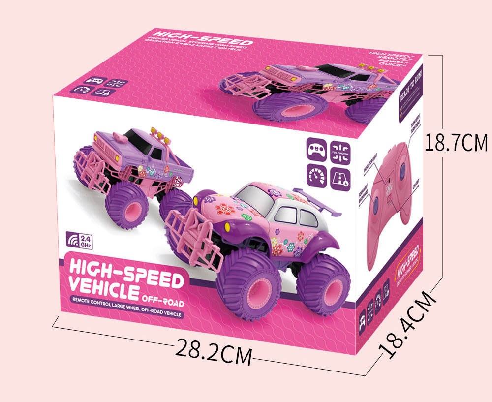 Pink pickup truck electric climbing car Bigfoot car Girl remote control car toy