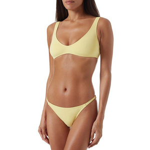 2022 micro mini designer woman monaco yellow bralette swimwear sexy bikini