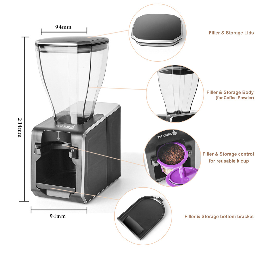 Coffee Filling Machine Powder Storage Can Semi-automatic Coffee Filling Machine Filler for Keurig K Cup