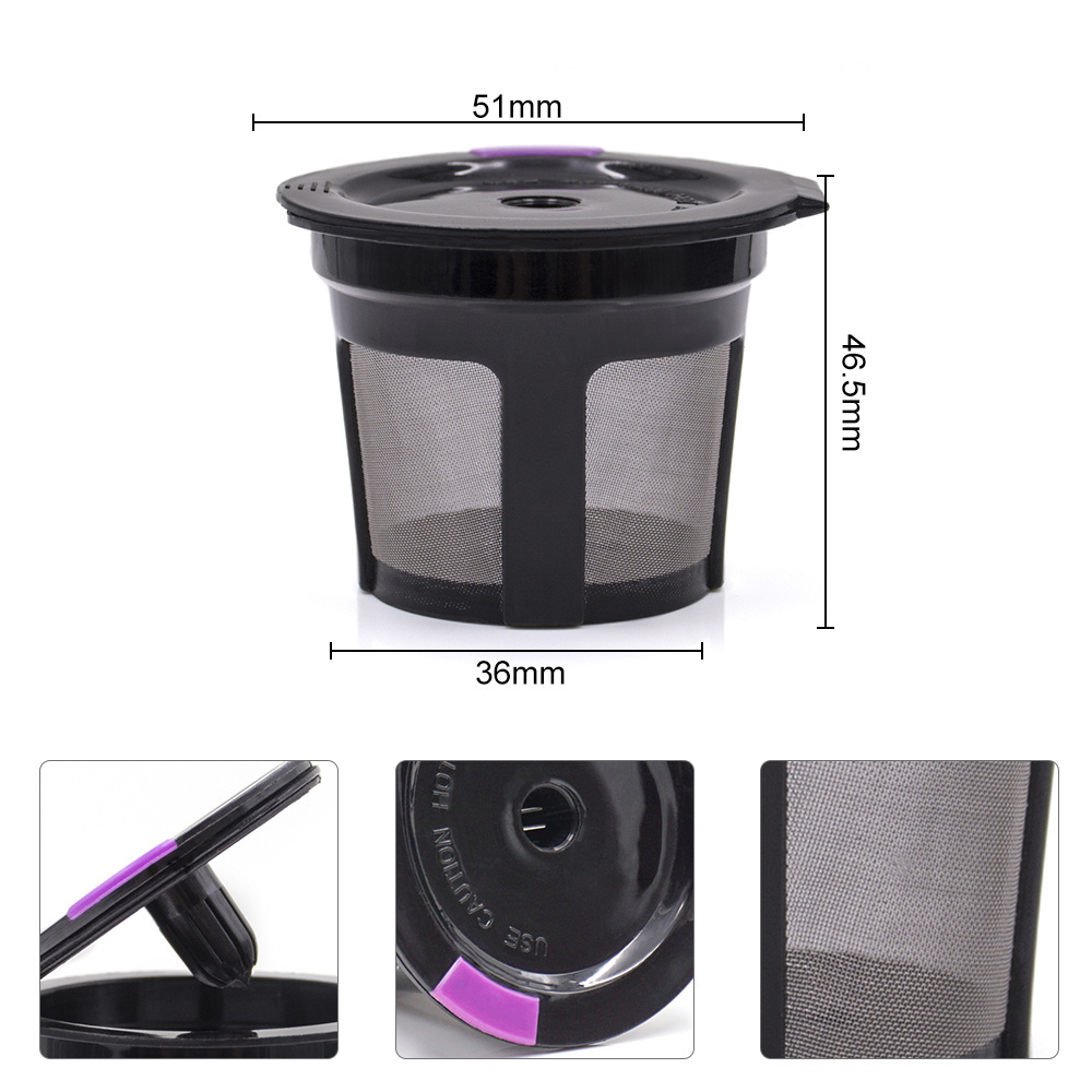 iCafilas best price Reusable Coffee Pod reusable coffee filter Single serve reusable K cup for keurig Customize to your needs