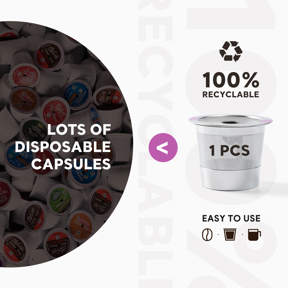 Reusable k Cup Coffee Capsule Universal stainless steel Coffee Filters Refillable k-Cups for keurig reusable single kcup