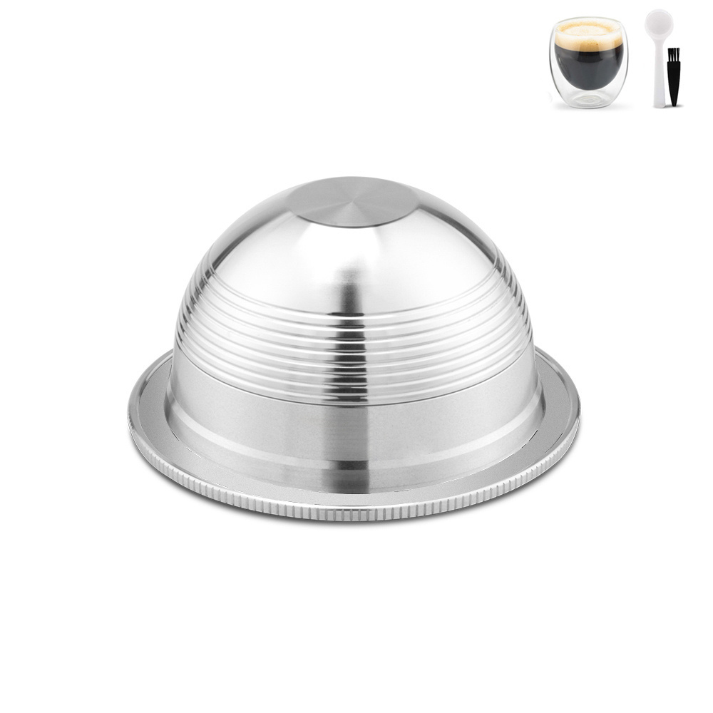 Reusable Coffee Capsule Stainless Steel refillable Coffee Pod Filter Set for Vertuoline GCA1 & Delonghi ENV135