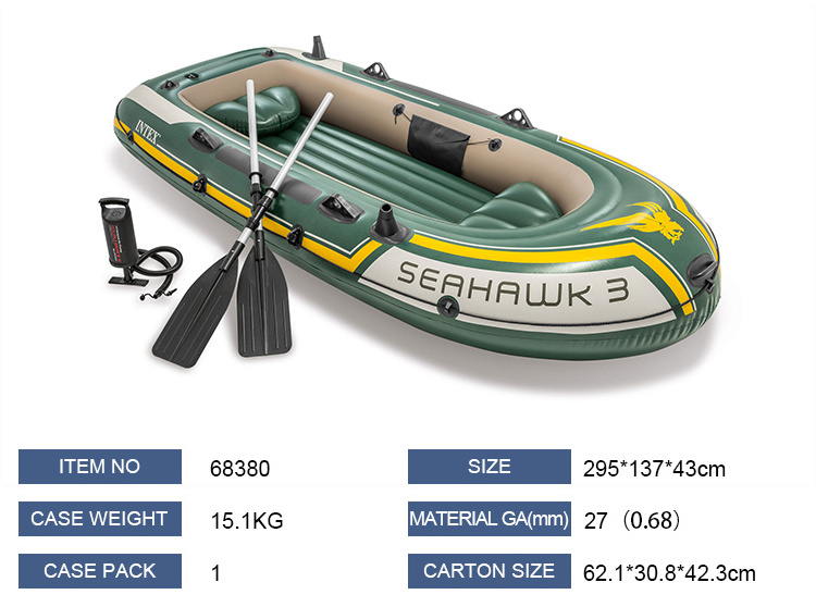 INTEX 68380 Inflatable Seahawk 3 Persons Boat Set with Oars & Pump Boat for rafting