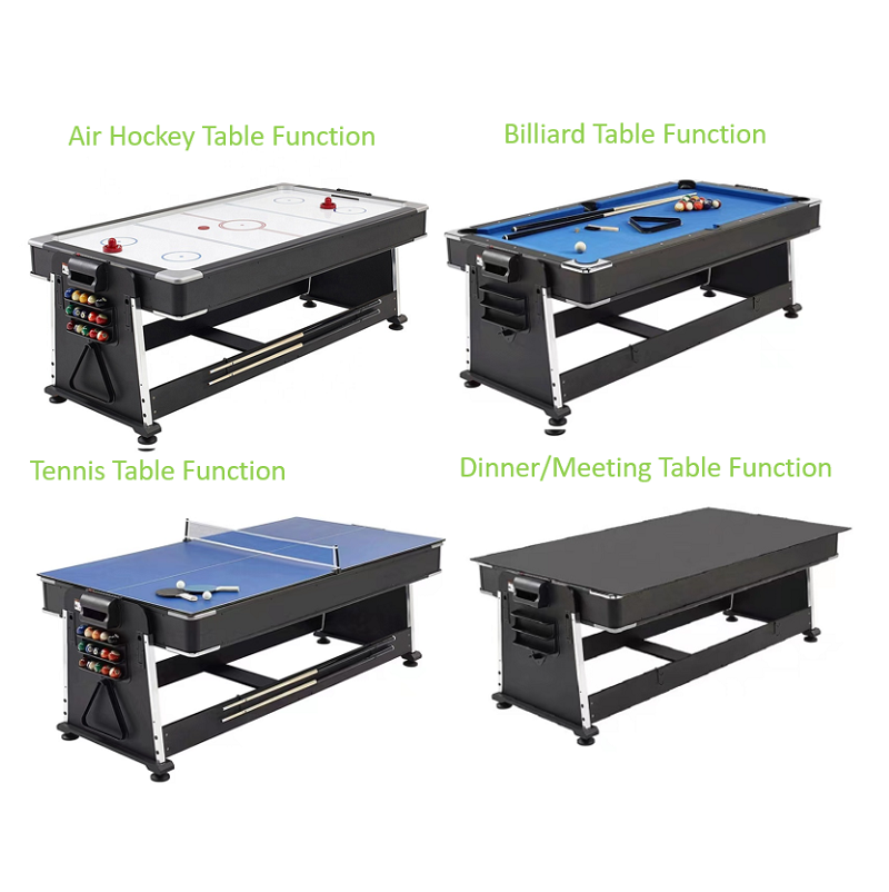 Multi Game Pool Billiard Table, Air Hockey Table, Table Tennis Table Plastic Unisex Factory Price 8FT 7FT 4 in 1 MDF 150 Snooker