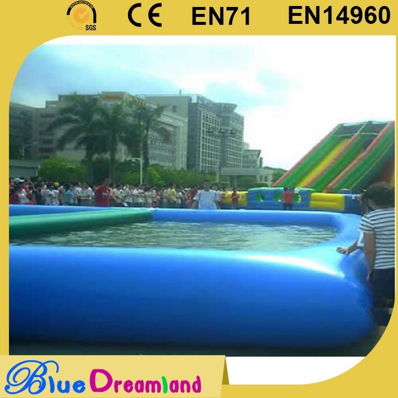 Hot sales customized commercial use inflatable water swimming pool with paddle/bumper boats for kids and adults