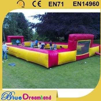 Sports games Amusement park commercial pvc Inflatable Football table, inflatable water soap soccer field/pitch/frame for sales