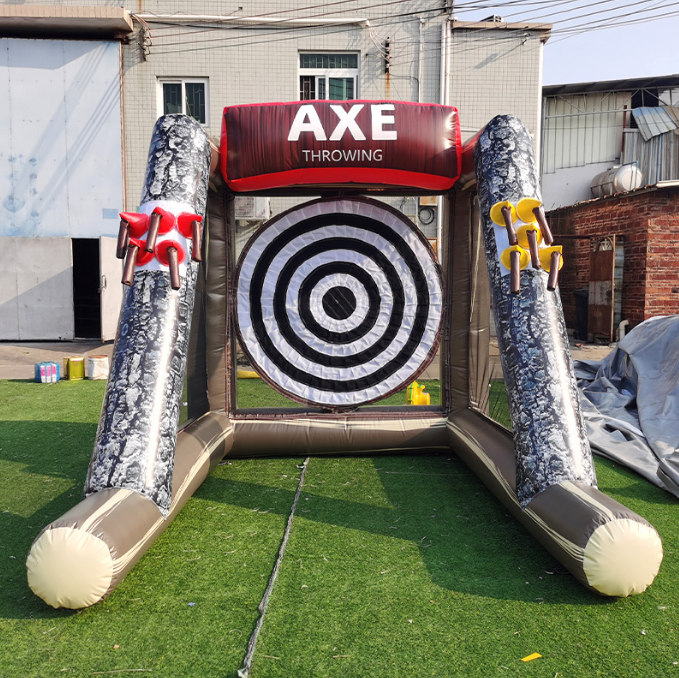 Free Ball Sets Jeux Dart Game Interactive Double Axe Rental Throwing Game Inflatable New Product Commercial Sports PVC CE Unisex