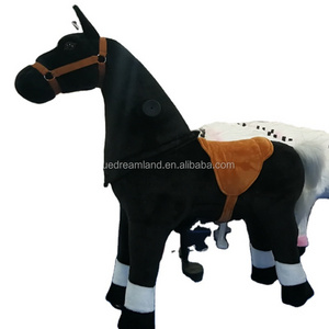 Amusement mechanical stuffed plush kids adult animal walking ride-on horse riding toy cars for sales