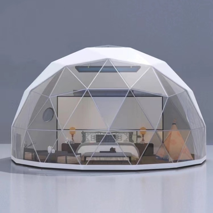 Factory Price Luxury Hotel Camping Prefab Tents Resort Waterproof Glamping Geodesic Dome House round dome tent for sale