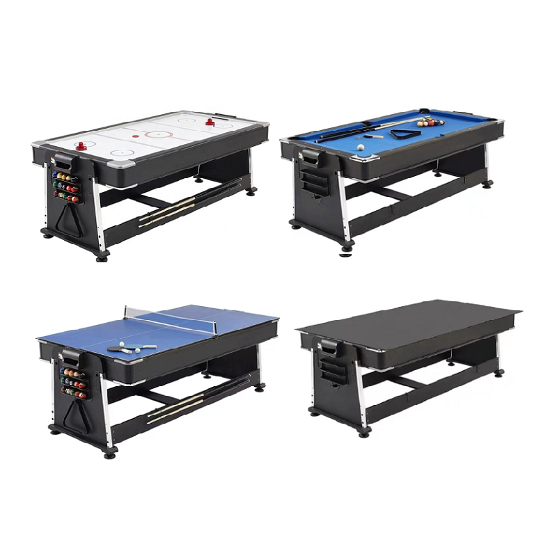 Multi Game Pool Billiard Table, Air Hockey Table, Table Tennis Table with Dinning Table Plastic Unisex MDF Top Sales 7FT 4 in 1