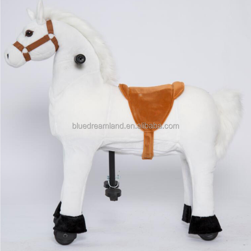 Mechanical stuffed plush animal walking ride-on horse toy princess cars horse riding for kids and adults