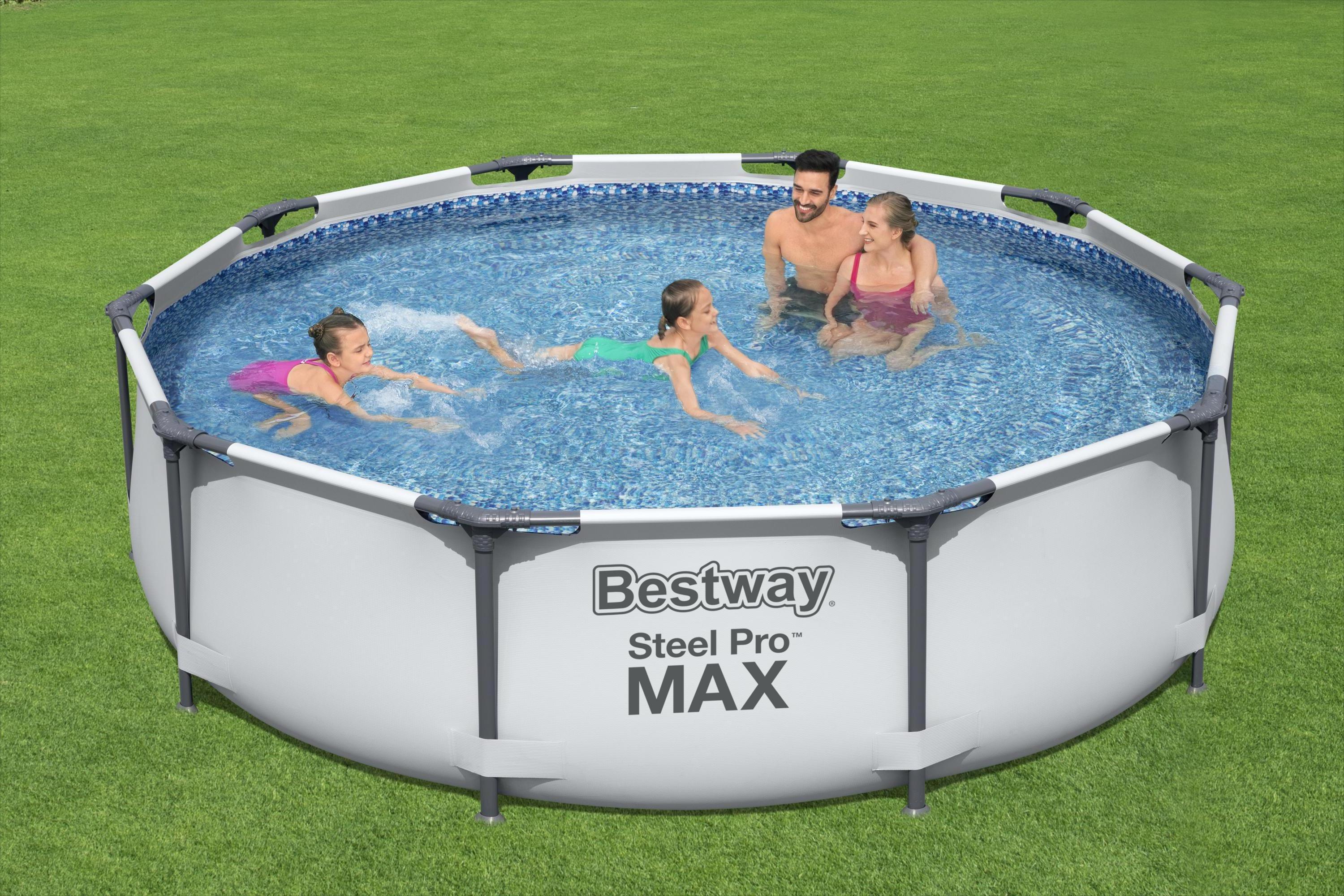 Bestway 56406 PVC Material Above Ground Swimming Pool Stainless Steel Frame Swimming Pool