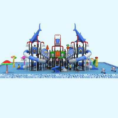 Factory price outdoor playground shark Water Park Equipment Fiberglass Water Slide Swimming Pool Slides For sales