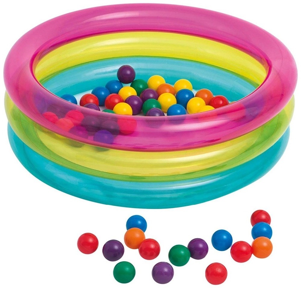 INTEX 48674 Inflatable Classic 3-Ring Baby Ball Pit Pool