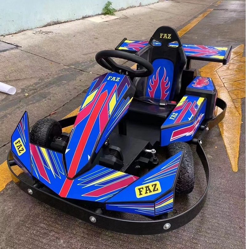 New sports style Amusement park rides 2 seats racing car electric karting battery go kart for children and adults for sales