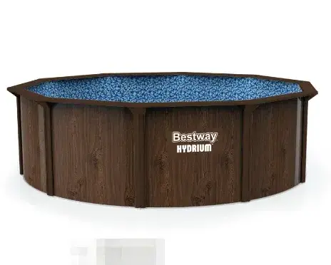 Bestway 561CS Hydrium Steel Wall Endless Outdoor Portable Family Swimming Pool Wholesale Price Wood Painting