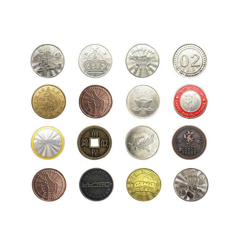 Wholesale cheap custom shopping cart metal game coins pusher operated vending machine token arcade game token coin for sales