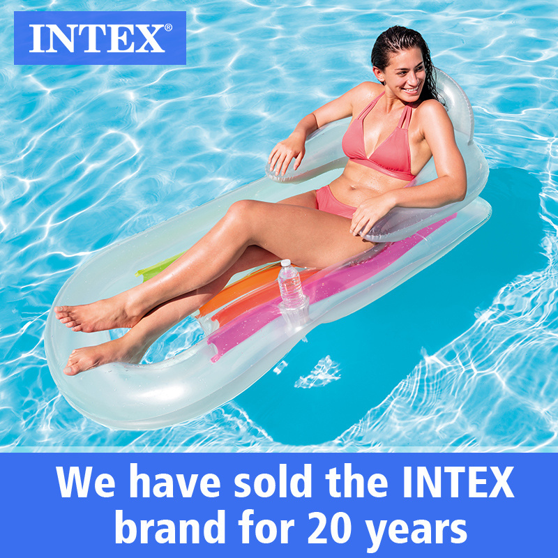 [ SALE ] INTEX 58802 KING KOOL LOUNGES air mats Water floating row Swimming pool float Armrest lounge chair with deluxe pool