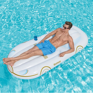 Bestway 43651 Vacation Cruiser Pool Float Lounge Unisex Inflatable Swimming Pool Float Boat For Beach Lake Sea