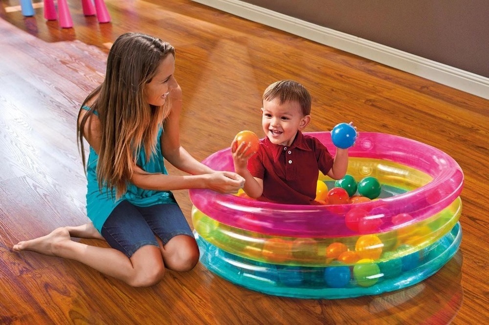 INTEX 48674 Inflatable Classic 3-Ring Baby Ball Pit Pool