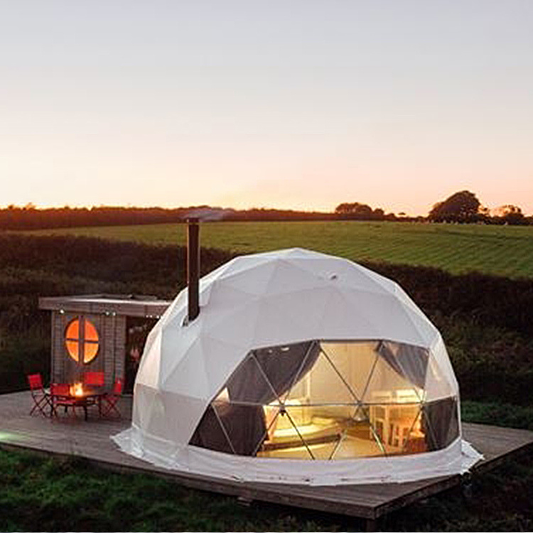 Factory Price Luxury Hotel Camping Prefab Tents Resort Waterproof Glamping Geodesic Dome House round dome tent for sale