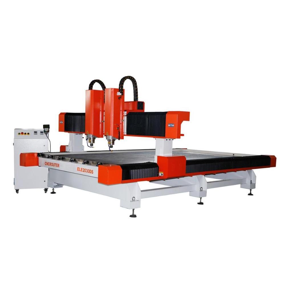 Customized tombstone engraving machine large stone cnc router 2030 marble engraving with double separate heads