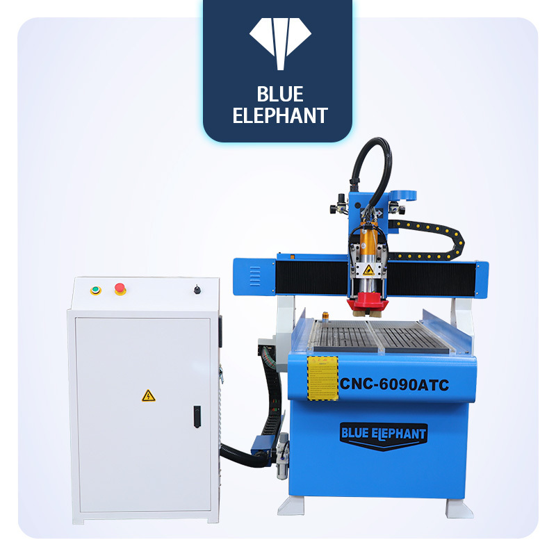 Blue elephant mini cnc 3 axis 6090 atc cnc router desktop cnc milling machine woodworking machine with linear tool changer