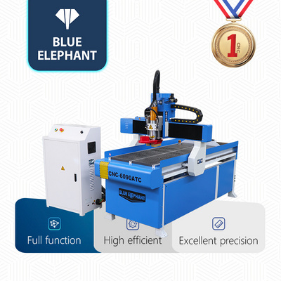 Blue elephant mini cnc 3 axis 6090 atc cnc router desktop cnc milling machine woodworking machine with linear tool changer