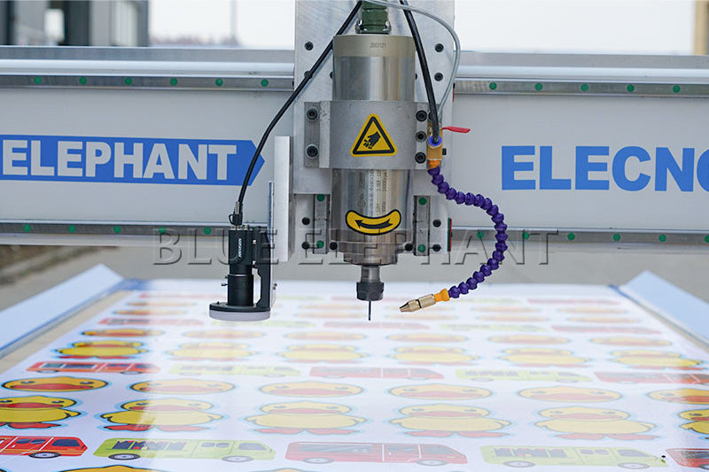 Blue elephant 1325 automatic edge cnc router ccd with 3d camera vision positioning for pu print board, pvc, acrylic