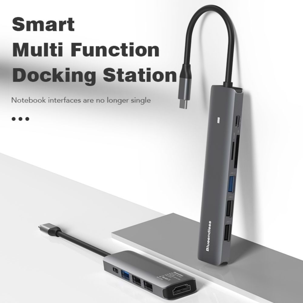 Hot sell aluminum pd charger docking station hdtv usb 3.0 3 por hub port adapter multiport usb c hub 5 in 1 type c hub