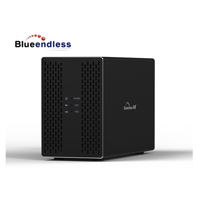 Newest HDD 3.5 Double Bay Type C Gen 2 External Hard Drive Raid 1 Enclosure USB3.1+2 SATA HDD+SSD 8TB MAX Blueendless INIC3610