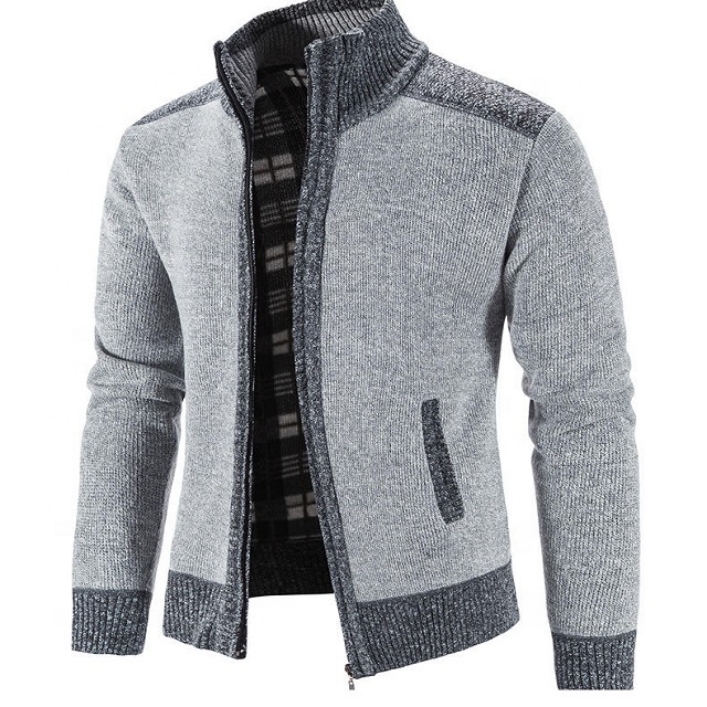 High Quality Custom OEM Breathable Men's Sweaters Long Sleeves 100% Wool Cashmere Sweater Custom Knitted Cardigan Zipper Sweater