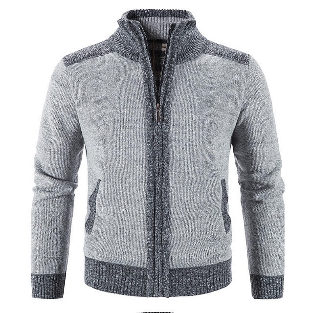 High Quality Custom OEM Breathable Men's Sweaters Long Sleeves 100% Wool Cashmere Sweater Custom Knitted Cardigan Zipper Sweater