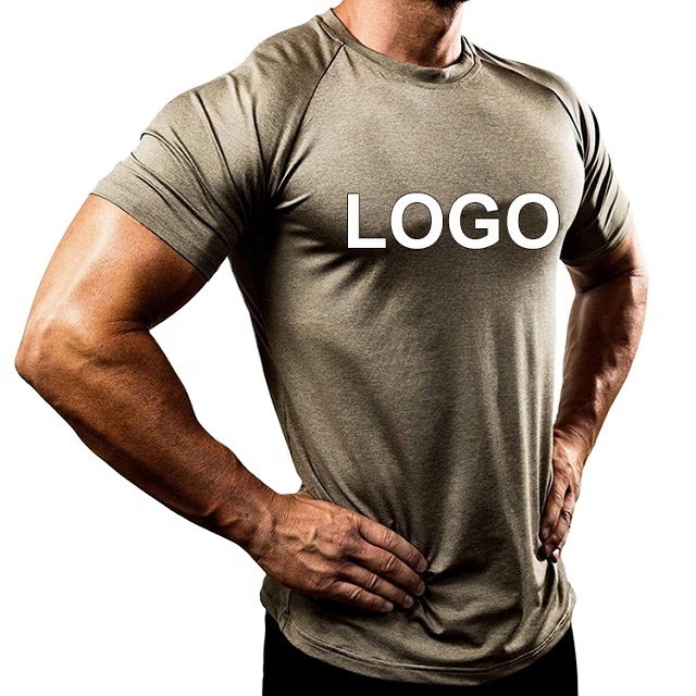 2022 Custom Logo Spandex Polyester T Shirt Compression Breathable Athletic Gym Men's T-Shirts Quick Dry Sport T Shirt For Men