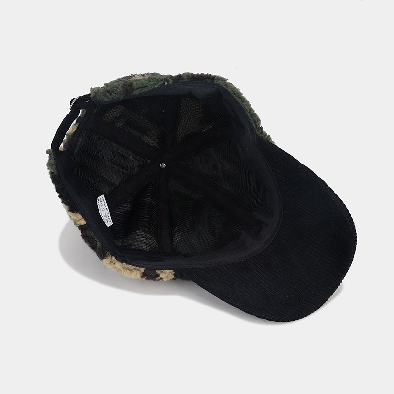 Fashion Soft Faux Fur Hat Adjustable Men Wholesale Factory Outdoor 6 Panel Sports Caps Custom Snapback Camouflage Baseball Cap