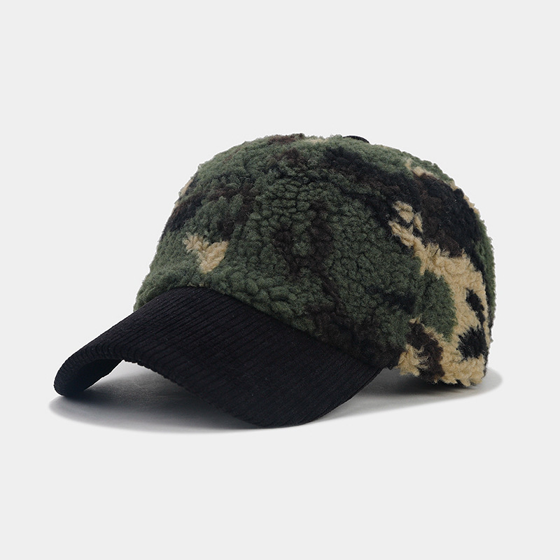 Fashion Soft Faux Fur Hat Adjustable Men Wholesale Factory Outdoor 6 Panel Sports Caps Custom Snapback Camouflage Baseball Cap