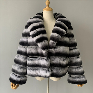 Popular Wholesale Rabbit Fur Coat China Genuine Rabbit Fur Coat Female Rex Fur Coat Chinchilla