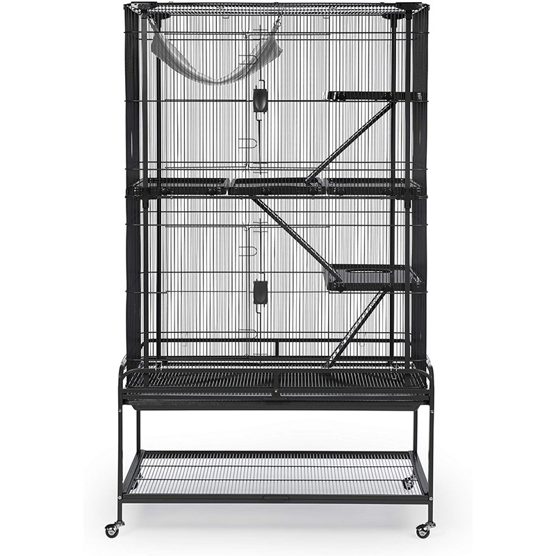 Large size powder coated black metal carrying breeding cage large wire possum squirrel chinchilla flying squirrel cage