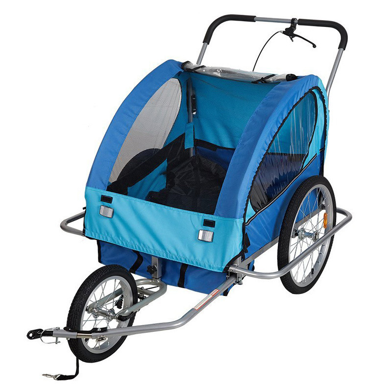 Folding Dog Bike Trailer Pet Cart Bicycle Wagon Cargo Carrier with 3 Entrances and Breathable Mesh Screen for Travel & Off-Road