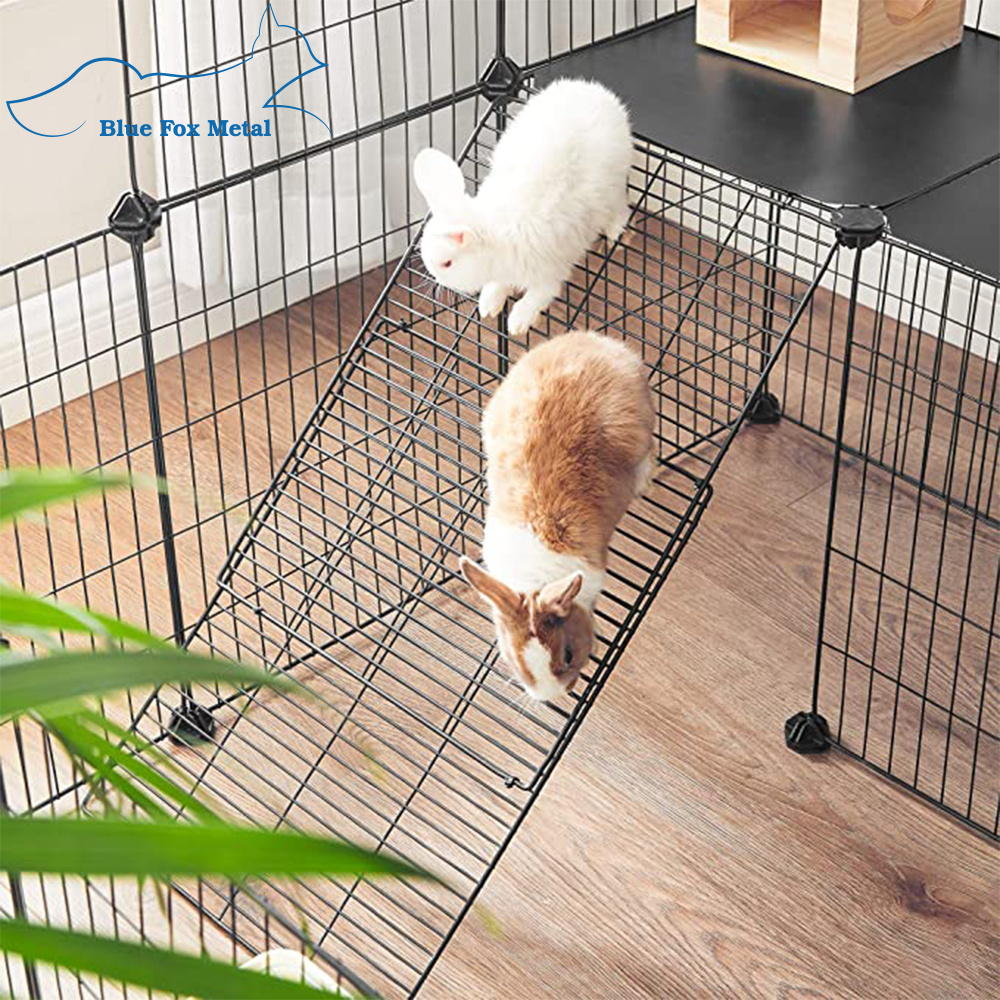 Indoor DIY folding combination free metal pet dog playpen iron net fence for animal rabbit playing