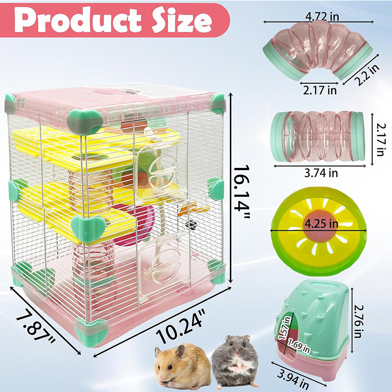 hot selling pet hamster cage big villa new two-story luxury paradise cage tunnel house kitchen toys pet supplies