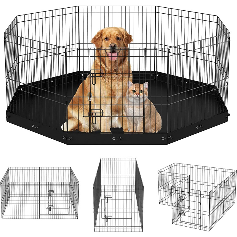 Indoor and Outdoor Pet Playpen Top Sunshade Shield Protector 8 Panels 24 Inch Dog Playpen Cover