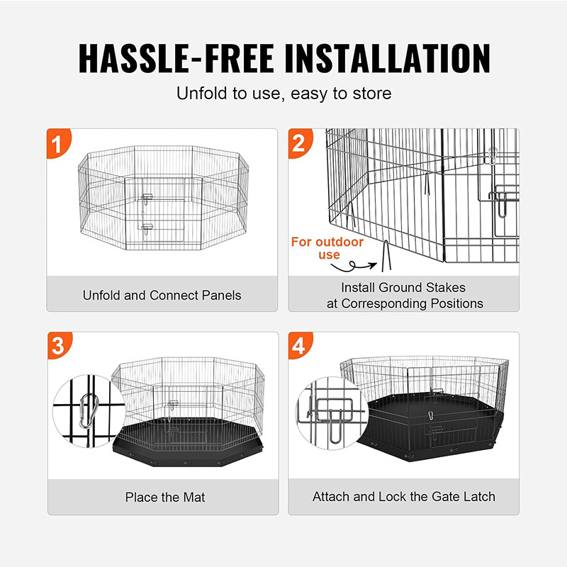 Indoor and Outdoor Pet Playpen Top Sunshade Shield Protector 8 Panels 24 Inch Dog Playpen Cover