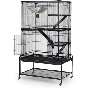 Large size powder coated black metal carrying breeding cage large wire possum squirrel chinchilla flying squirrel cage