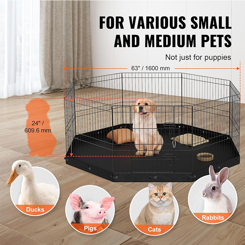 Indoor and Outdoor Pet Playpen Top Sunshade Shield Protector 8 Panels 24 Inch Dog Playpen Cover