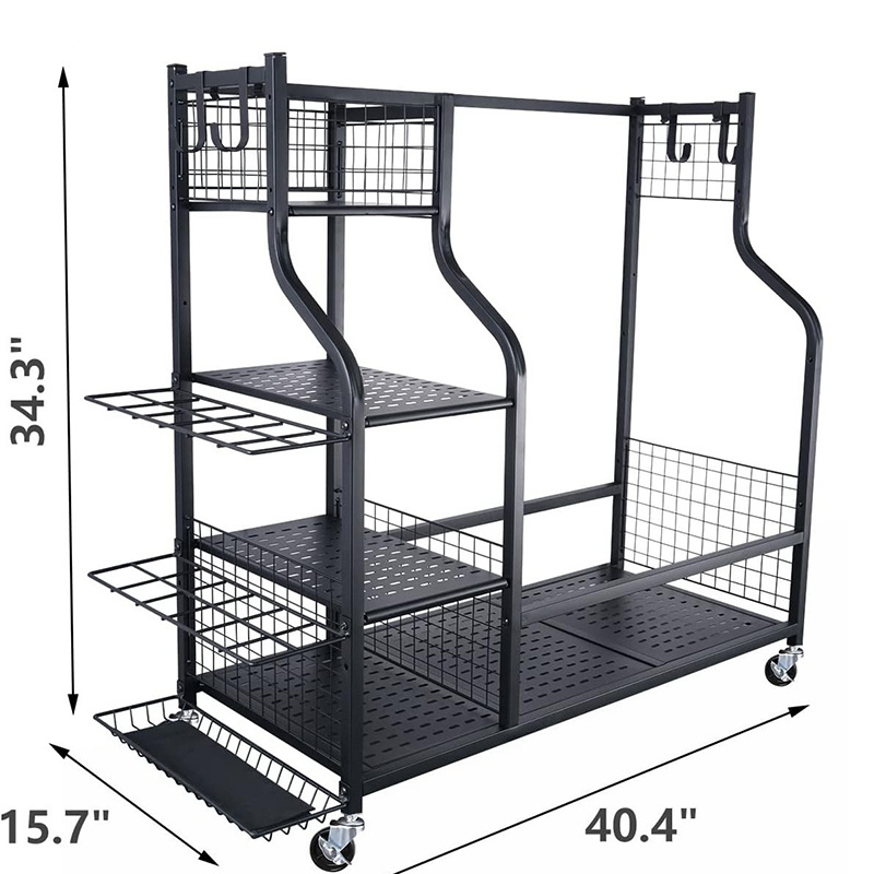 Heavy Duty Garage Storage Floor Stand Freestanding Golf Club Organizer For Balls Shoes Golf Accessories