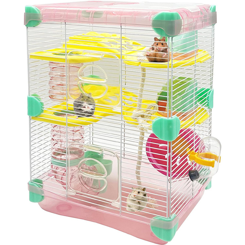 hot selling pet hamster cage big villa new two-story luxury paradise cage tunnel house kitchen toys pet supplies