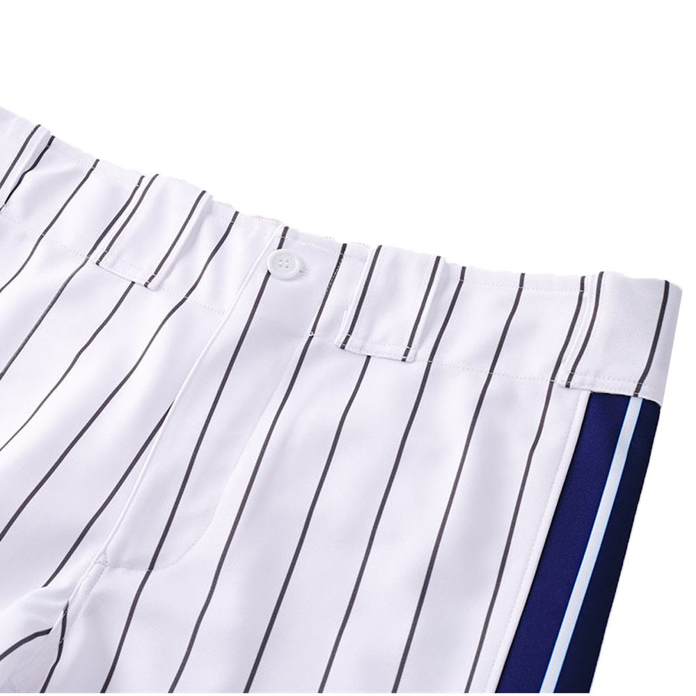 Elastic Bottom Ankle Length Baseball Pants Adult Pinstripe Baseball Pant Breathable Men White/Black Pinstripe Baseball Pant