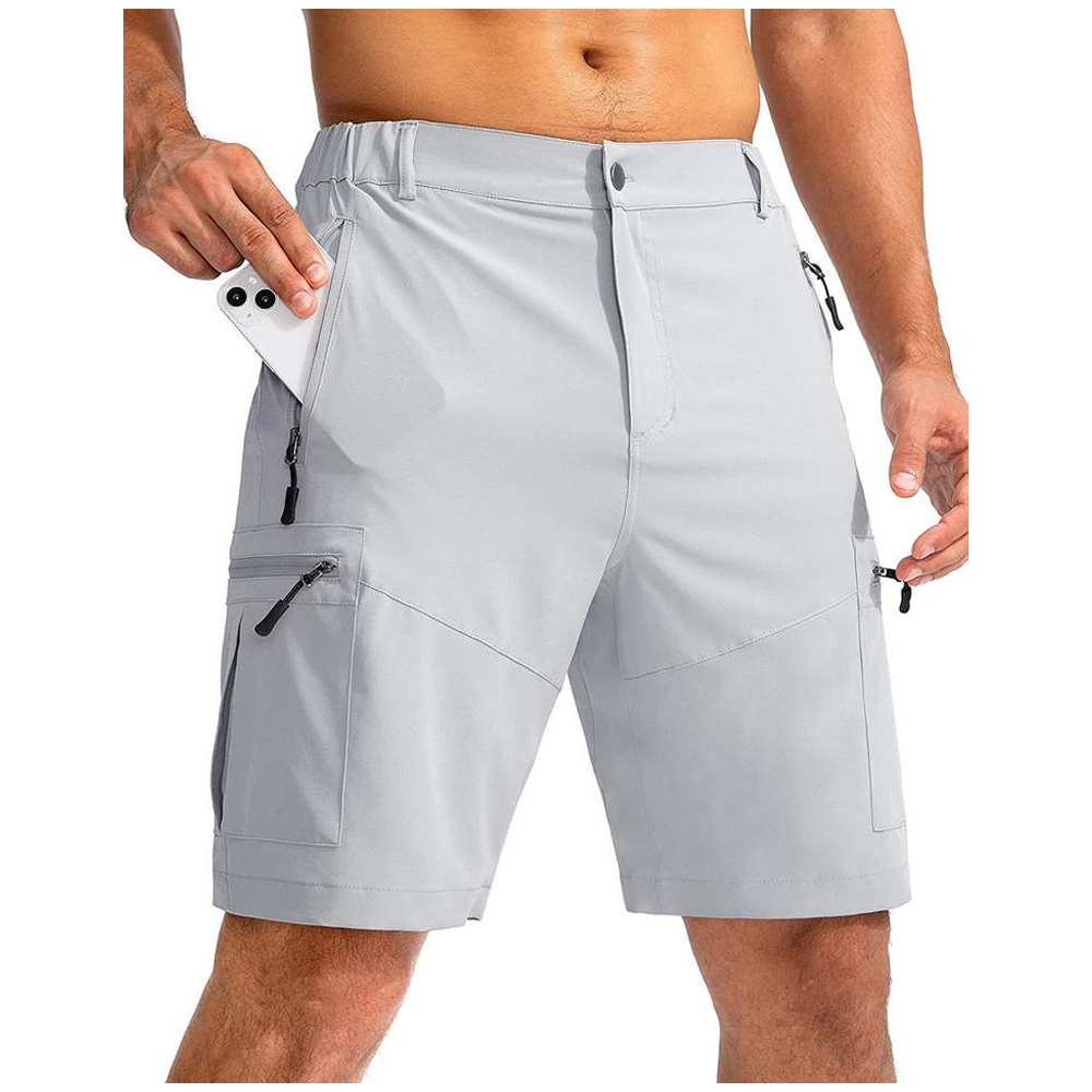 Wholesale Outdoor Athletic Plain Pocket 100% Cotton Fishing Shorts Men Cargo shorts Knee Length Streetwear Men Shorts