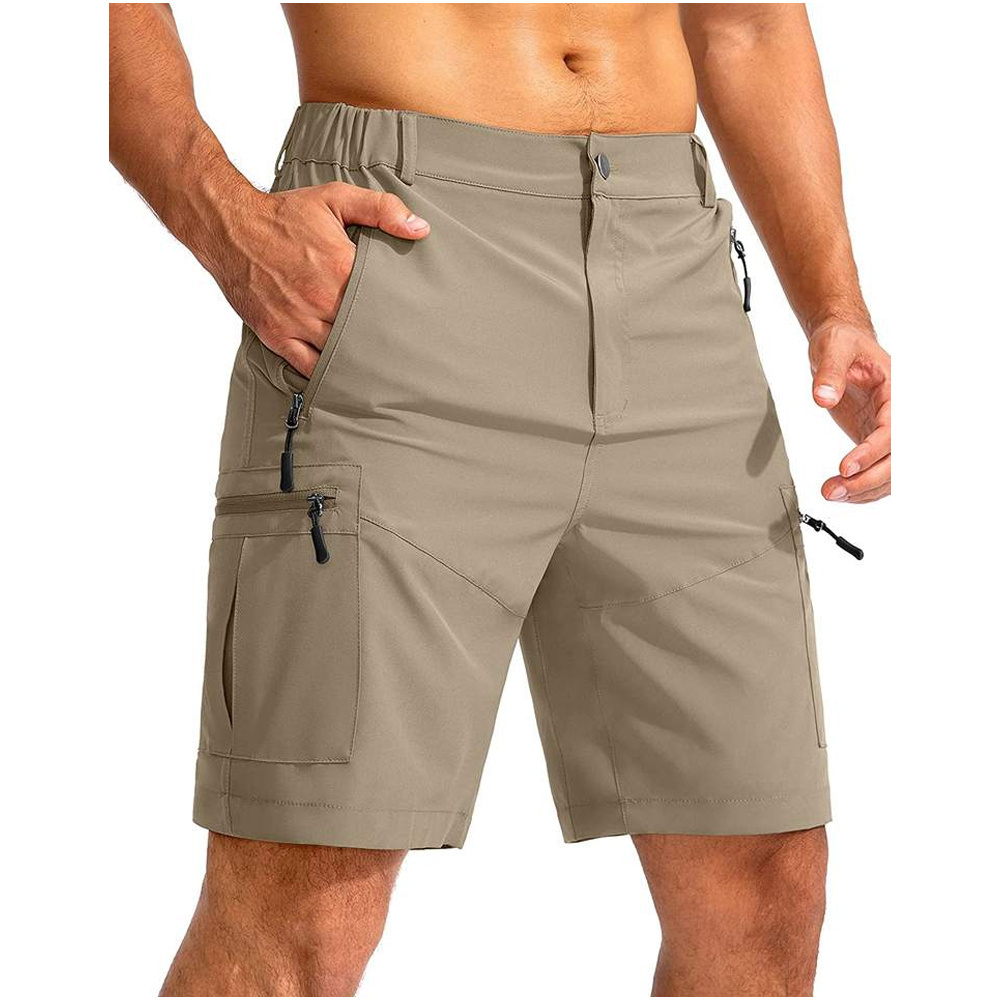 Wholesale Outdoor Athletic Plain Pocket 100% Cotton Fishing Shorts Men Cargo shorts Knee Length Streetwear Men Shorts